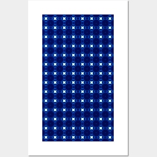 Geometric Dreamscape Blue Pattern Posters and Art